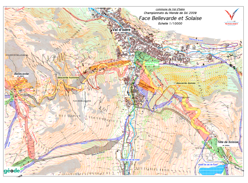 Aménagement piste complexe: face de Bellevarde – championnats du monde VAL D’ISERE